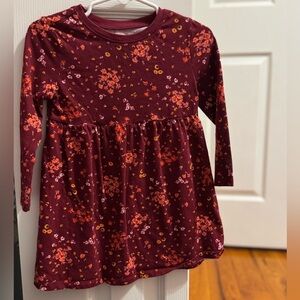Old Navy Kids Dress - Burgundy with Floral Print
